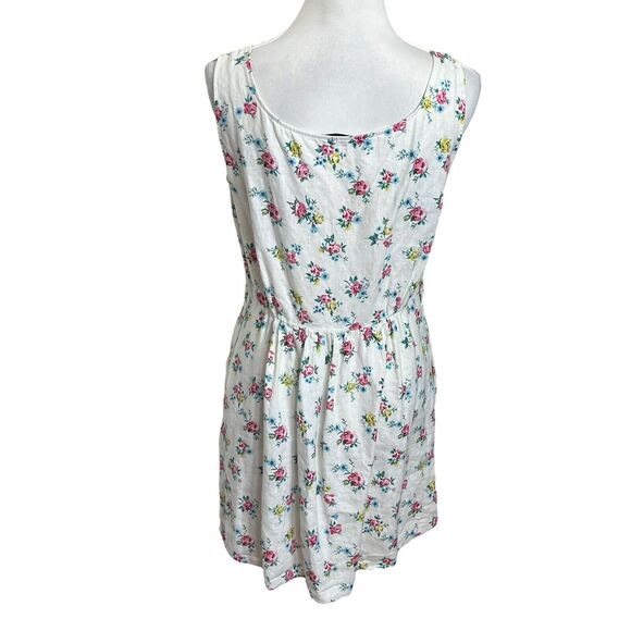 Emilia Wickstead Kirk Mini Dress Women’s Size 10 White Floral Linen d - Picture 7 of 14